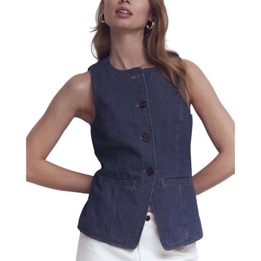Boden Womens  Denim Waistcoat, Blue